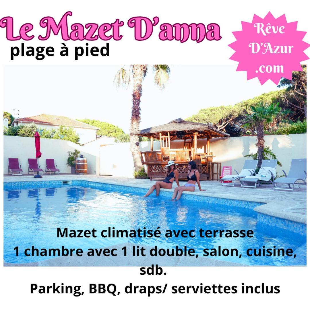 Reve D'Azur, Mazet En Bord De Mer, Parking, Piscine Partagee, Terrasse Bbq & Draps Inclus La Nartelle, 1 Salon, 1 Chambre, 1 Cuisine , 1 Sdb Sainte-Maxime Eksteriør billede
